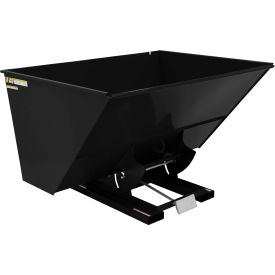 Steel Heavy Duty D-Style Self Dumping Hopper, 3 Cu. Yd., 6000 lb. Cap, Semi Gloss Black