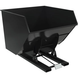 Steel Heavy Duty D-Style Self Dumping Hopper, 4 Cu. Yd., 6000 lb. Cap, Semi Gloss Black