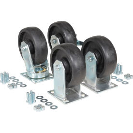 6" x 2" Glass-Filled Nylon Caster Kit For D Style & R Style Hoppers, 8000 lb. Cap, Black