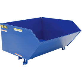 Steel Heavy Duty H-Style Low Profile Self Dumping Hopper, 1 Cu. Yd., 6000 lb. Cap, Blue
