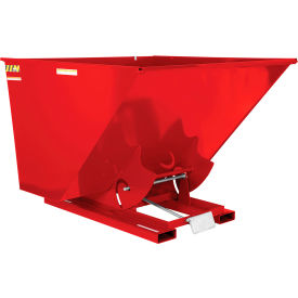 Steel Heavy Duty D-Style Self Dumping Hopper, 2-1/2 Cu. Yd., 6000 lb. Cap., Soda Red