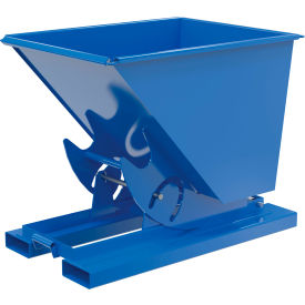 Steel Heavy Duty D-Style No Bump & Dump Hopper, 1/2 Cu. Yd., 6000 lb. Capacity, Blue