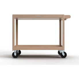 Mobile Service Cart w/ 2 Shelves, 4800 lb Capacity, 48"L x 32"W x 40"H, Beige