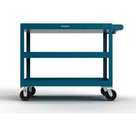 Mobile Service Cart w/ 3 Shelves, 4800 lb. Capacity, 48"L x 32"W x 40"H, Blue