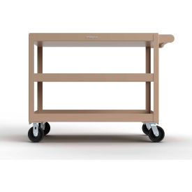 Mobile Service Cart w/ 3 Shelves, 4800 lb Capacity, 48"L x 32"W x 40"H, Beige