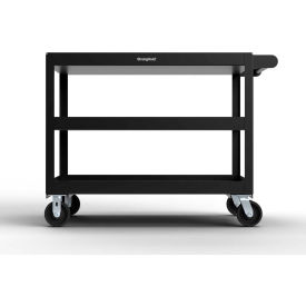 Mobile Service Cart w/ 3 Shelves, 4800 lb. Capacity, 48"L x 32"W x 40"H, Black