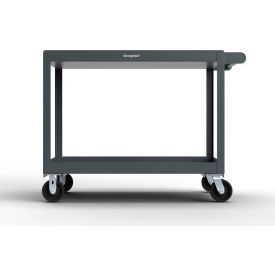 Strong Hold Mobile Service Cart, 2 Shelves, 4800 lb Capacity, 48"L x 32"W x 40"H, Dark Gray