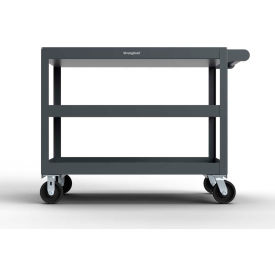 Mobile Service Cart w/ 3 Shelves, 4800 lb. Capacity, 48"L x 32"W x 40"H, Dark Gray