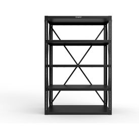 Extreme Duty 12 GA Open Shelving Unit w/ 5 Shelves, 48"W x 24"D x 72"H, Black