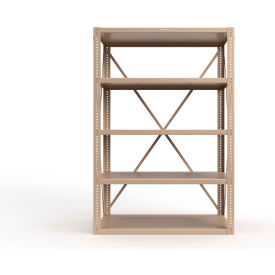 Extreme Duty 12 GA Open Shelving Unit w/ 5 Shelves, 48"W x 24"D x 72"H, Beige