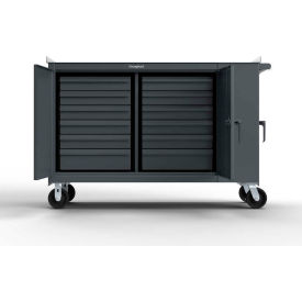 Heavy Duty Rolling Tool Cart w/ 12 Drawers, 61"W x 24"D x 42"H, Dark Gray
