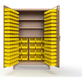 Extreme Duty Bin Cabinet, 164 Bins, 3 Shelf, 48"W x 24"D x 78"H, Beige