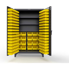 Extreme Duty Bin Cabinet, 164 Bins, 3 Shelf, 48"W x 24"D x 78"H, Black