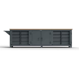 Extreme Duty Workbench w/ 1-3/4" Maple Top, 120"W x 30"D x 37"H, Dark Gray