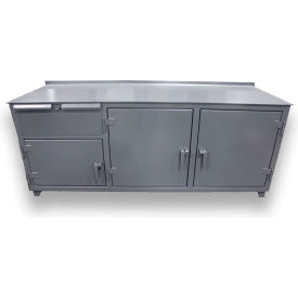 Extreme Duty Workbench w/ 1 Drawer & 3 Shelves, 96"W x 30"D x 36"H, Dark Gray