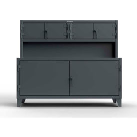Extreme Duty Workbench w/Upper Storage Compartments, 108"W x 30"D x 60"H, Dark Gray
