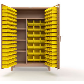 Extreme Duty Bin Cabinet w/Multiple Sized Bins, 48"W x 24"D x 78"H, Beige