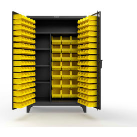 Extreme Duty Bin Cabinet w/Multiple Sized Bins, 48"W x 24"D x 78"H, Black