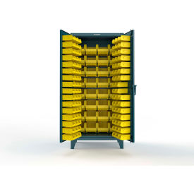 Extreme Duty All Bin Cabinet, 126 Bins, 36"W x 24"D x 78"H, Blue
