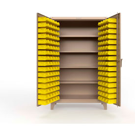 Extreme Duty Bin Cabinet with 4 Shelves 48"W x 24"D x 78"H, Beige