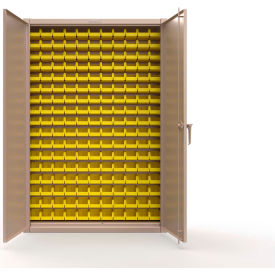 Extreme Duty Industrial Slim-Line Cabinet with 187 Bins, 48"W x 10"D x 72"H, Beige