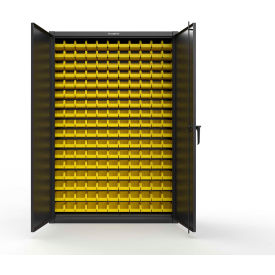 Extreme Duty Industrial Slim-Line Cabinet with 187 Bins, 48"W x 10"D x 72"H, Black