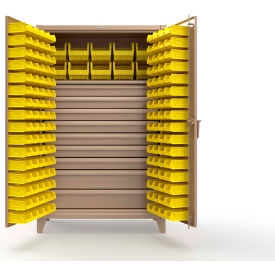 Extreme Duty Bin Cabinet, 154 Bins, 9 Drawer, 1 Shelf, 48"W x 24"D x 78"H, Beige