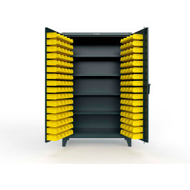 Extreme Duty Bin Cabinet w/SecuRam SafeLogic Basic Lock, 48"W x 24"D x 78"H, Blue