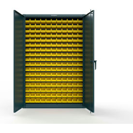 Extreme Duty Industrial Slim-Line Cabinet with 187 Bins, 48"W x 10"D x 72"H, Blue
