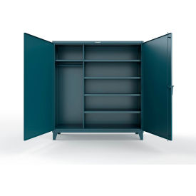 Extra Heavy Duty Uniform Cabinet w/5 Shelves, 72"W x 24"D x 78"H, Blue