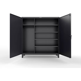 Extra Heavy Duty Uniform Cabinet w/5 Shelves, 72"W x 24"D x 78"H, Black