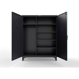 Extra Heavy Duty Uniform Cabinet w/5 Shelves, 60"W x 24"D x 78"H, Black