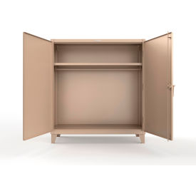 Extra Heavy Duty Uniform Cabinet w/ Hanger Rod, 60"W x 24"D x 66"H, Beige