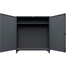 Extra Heavy Duty Uniform Cabinet w/ Hanger Rod, 72"W x 24"D x 78"H, Dark Gray