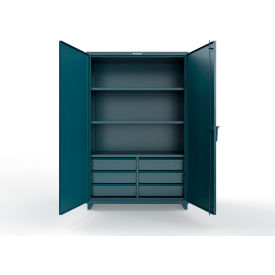Heavy Duty Combination Cabinet w/CompX Regulator Lock, 48"W x 24"D x 75"H, Blue