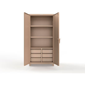 Extreme Duty Cabinet w/6 Half-Width Drawers, 3 Shelves, 36"W x 24"D x 75"H, Beige