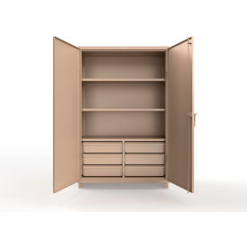 HD Combination Cabinet w/SecuRam SafeLogic Basic Lock, 48"W x 24"D x 75"H, Beige