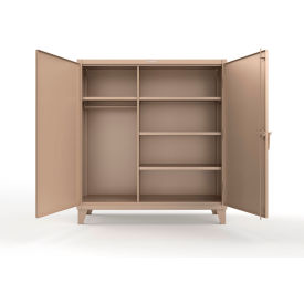 Extreme Duty Uniform Cabinet w/ 4 Shelves, 60"W x 24"D x 66"H, Beige