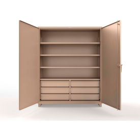 Extra Heavy Duty Cabinet w/6 Drawer, 4 Shelves, 60"W x 24"D x 75"H, White