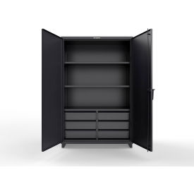 HD Combination Cabinet w/SecuRam ScanLogic Basic Lock, 48"W x 24"D x 75"H, Black