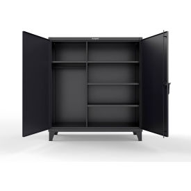 Extreme Duty Uniform Cabinet w/ 4 Shelves, 60"W x 24"D x 66"H, Black