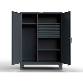 Heavy Duty Uniform Cabinet w/4 Shelves, 36"W x 24"D x 78"H, Dark Gray
