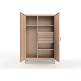 Extreme Duty Uniform Cabinet w/ 4 Shelves, 48"W x 24"D x 78"H, Beige