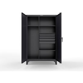 Extreme Duty Uniform Cabinet w/ 4 Shelves, 48"W x 24"D x 78"H, Black