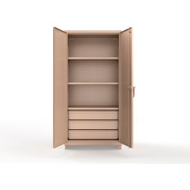 Extra Heavy Duty Cabinet w/SecuRam SafeLogic Basic Lock, 36"W x 24"D x 75"H, Beige