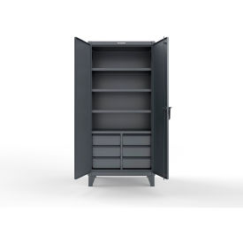 Extreme Duty Cabinet w/6 Half-Width Drawers, 36"W x 24"D x 78"H, Dark Gray