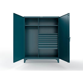 Extra Heavy Duty Uniform Cabinet, 60"W x 24"D x 78"H, Blue