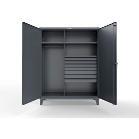 Extra Heavy Duty Uniform Cabinet, 60"W x 24"D x 78"H, Gray