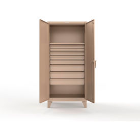 Extreme Duty Cabinet with 8 Drawers, 1 Shelf, 36"W x 24"D x 78"H, Beige