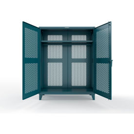Fully-Ventilated Uniform Cabinet w/ Hanger Rod, 60"W x 24"D x 78"H, Blue